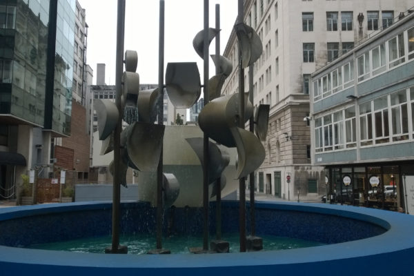 Liverpool Tipping Buckets statue fountain