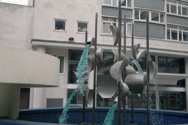 Liverpool Tipping Buckets statue fountain